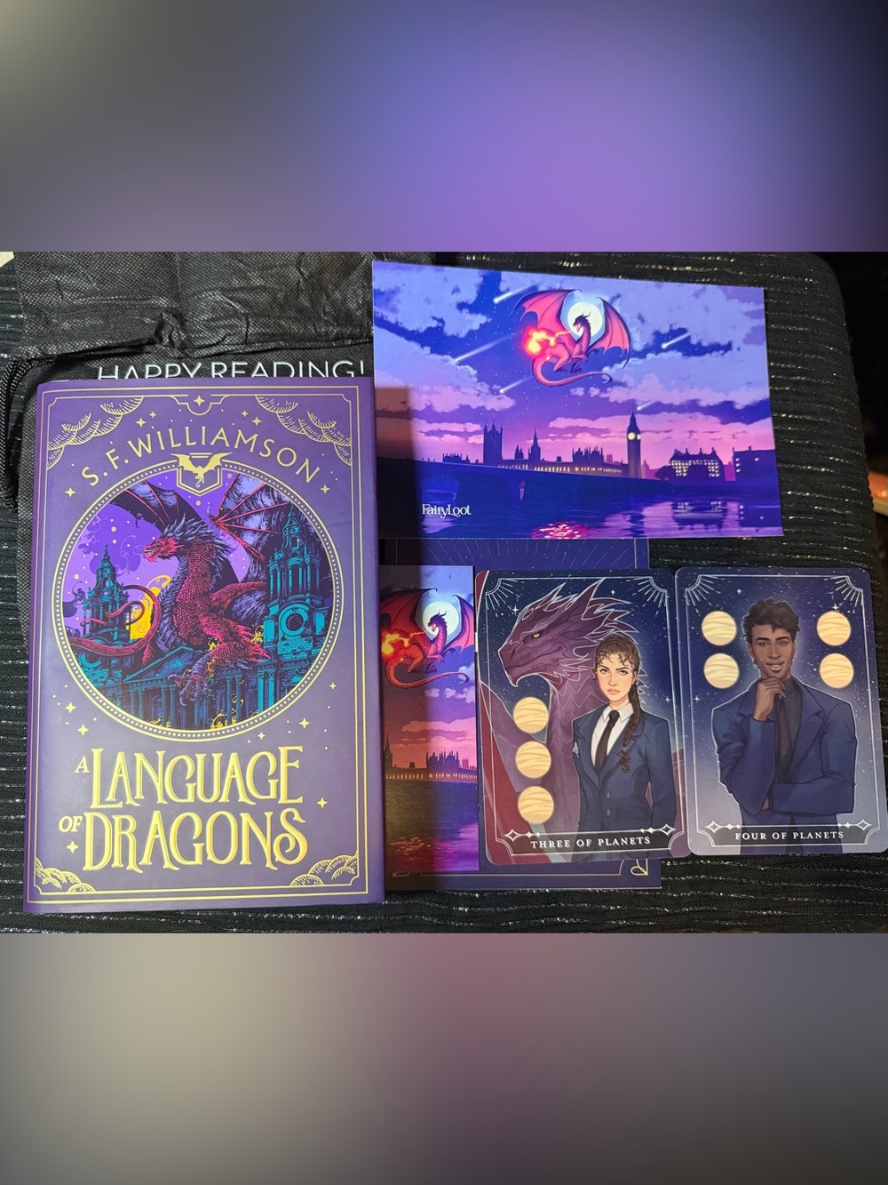 S.F. Williamson A Language Of Dragons Book Fairyloot Exclusive Bookmark Tarot